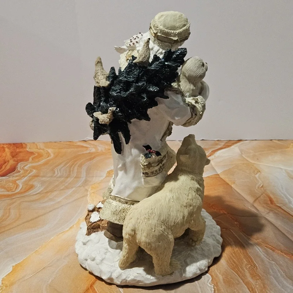 Vintage Kirklands Cedar Creek White Santa With Animals 12